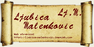 Ljubica Malenković vizit kartica